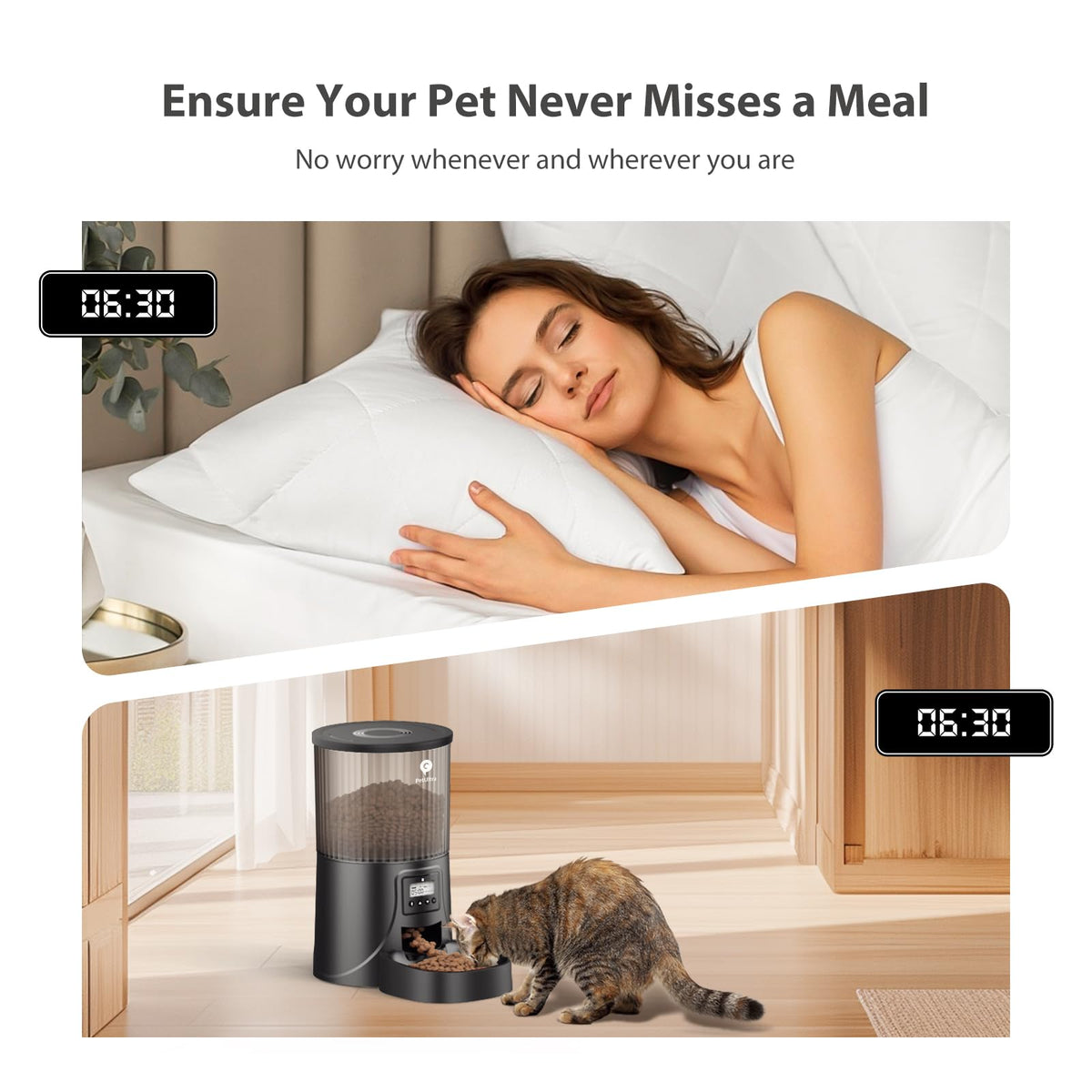 PETULTRA Automatic Cat Feeder: 4L Timed Cats Food Dispenser Programmable