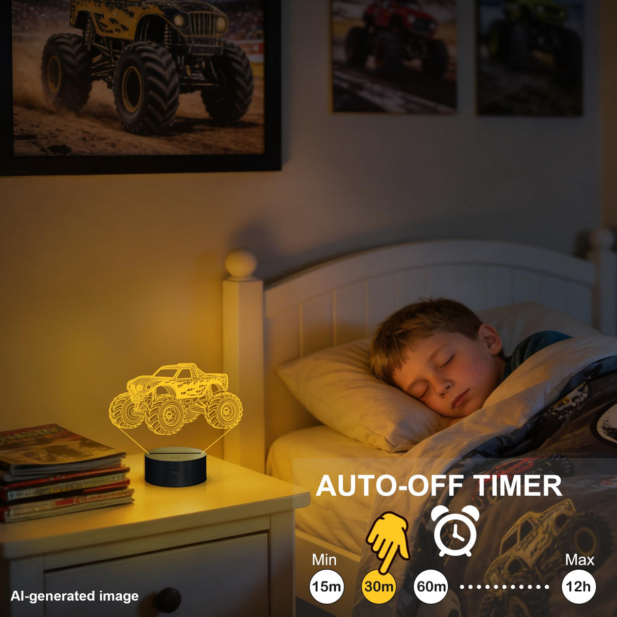 YuanDian Skull Monster Truck 3D LED Night Light