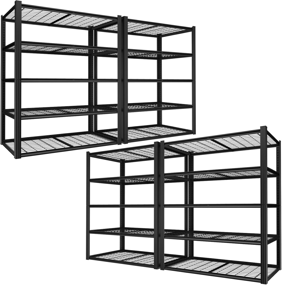 ROOMTEC 48" W Garage Shelving Heavy Duty,2800LBS Storage Shelves,5-Tier Adjustable Metal Shelving Utility Shelf Rack Garage Storage Organize for Storage Industrial, Warehouse, Basement
