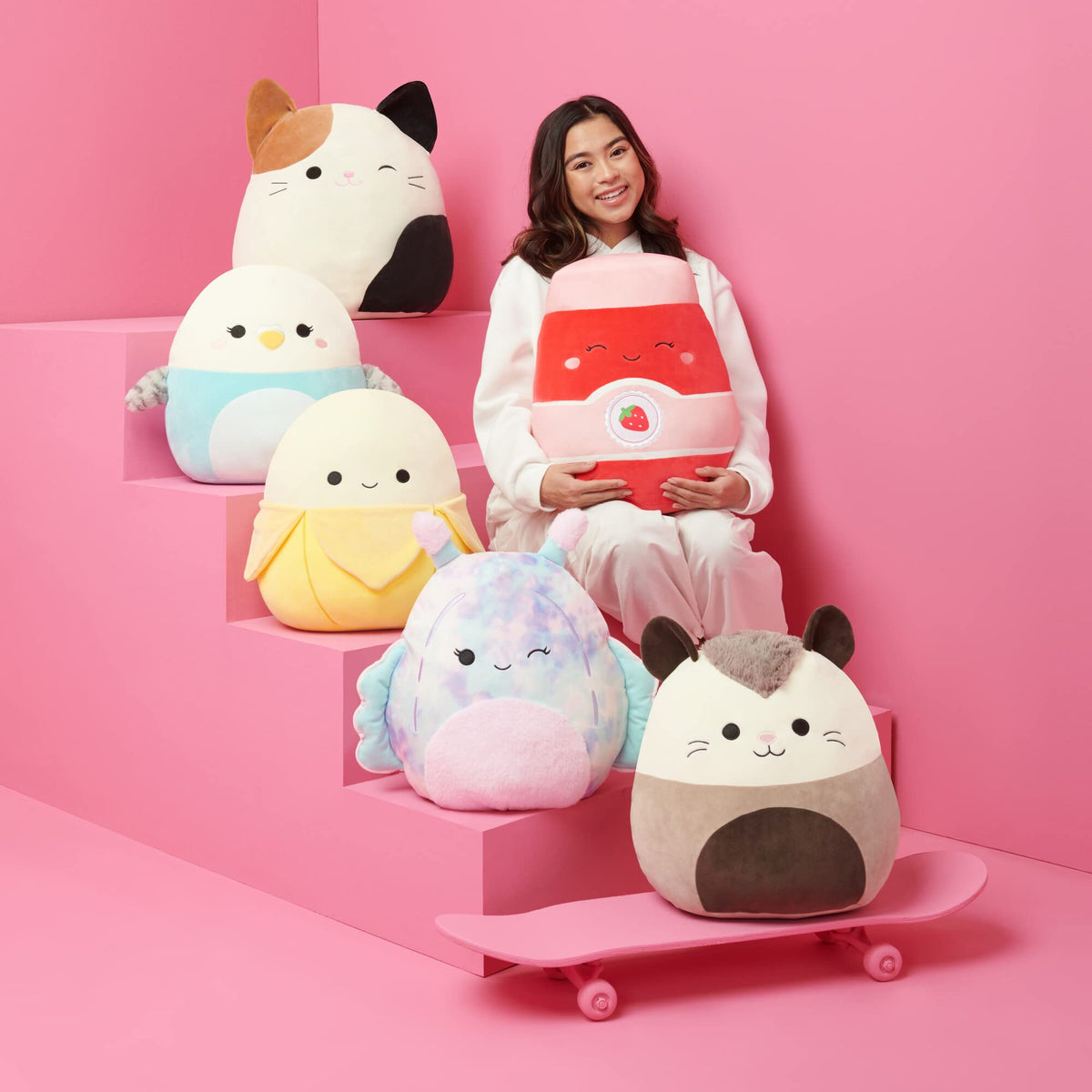 Squishmallows Original 14-Inch Lyla Vanilla Birthday Cake with Rainbow Sprinkles Embroidery - Official Jazwares Large Plush