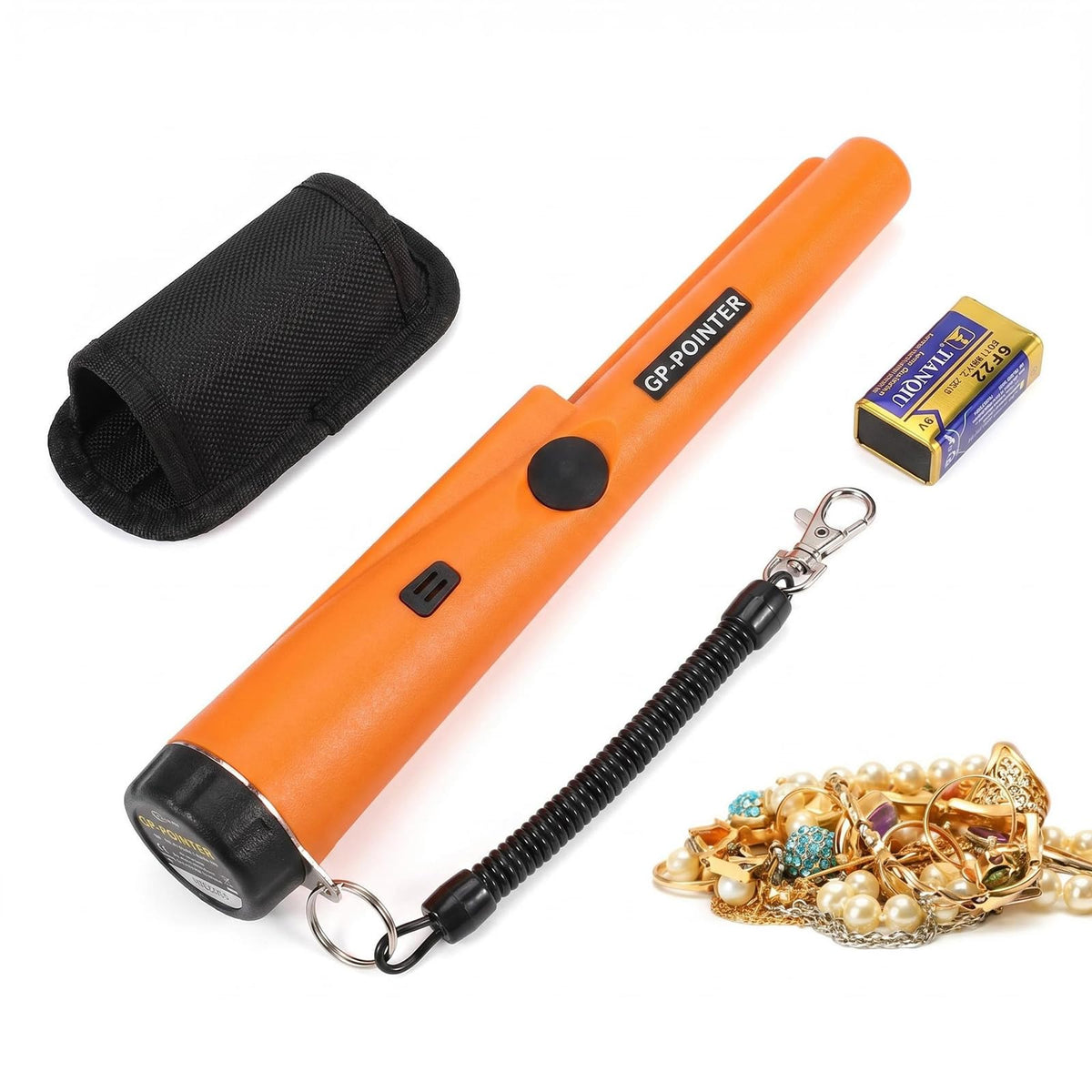 Handheld Metal Detector, Metal Detector Pinpointer Portable 360° Sensitivity Finder with LED Light, Audio & Vibration Alerts for Coin, Silver, Jewelry, Gold Discovery Sand/Lawn/Soil, Security Check
