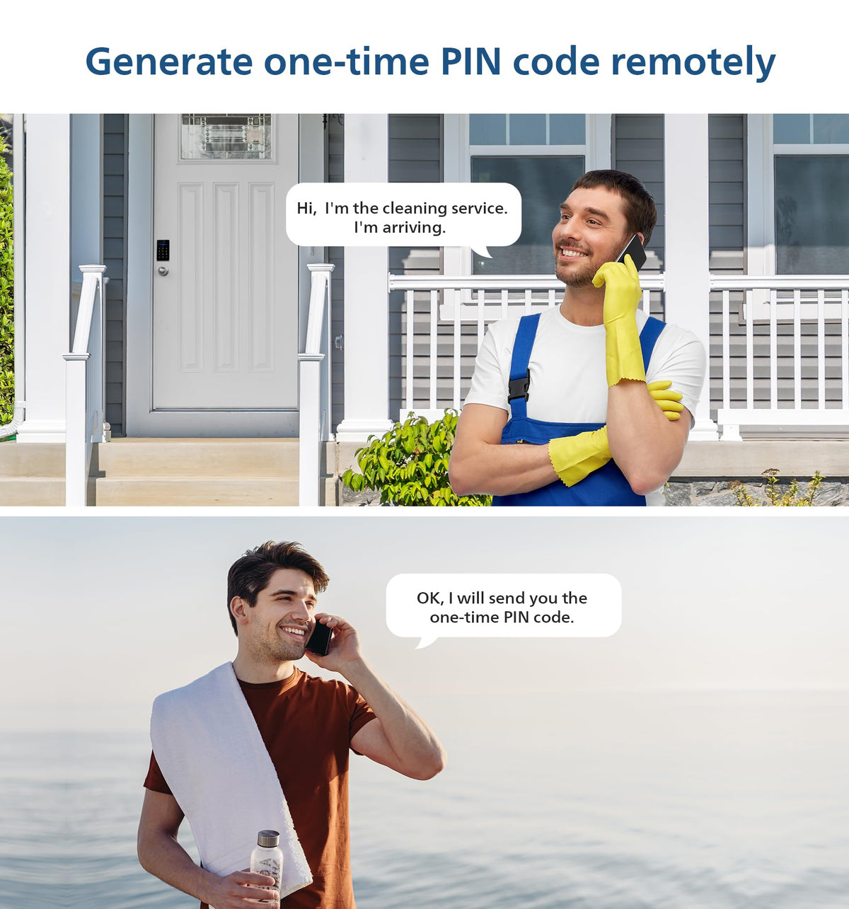 Philips Keyless Entry Door Lock - Generate One-time Code Remotely Nonconnected- Touchscreen Keypad Standalone Deadbolt Lock - Matte Black