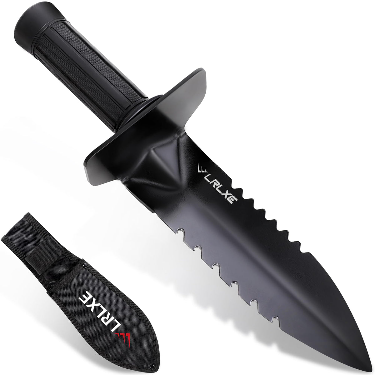 LRLXE Metal Detector Shovel, Heavy Duty Double Serrated Edge Digging Tool