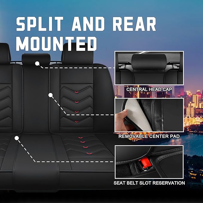 CTDS Car Seat Covers for Honda Accord 2000-2026, Stylish Sport Seat Cover, Premium Nappa Leather Car Seat Cover. Automobile Seat Covers Sets.(Luxury 5 Seats/Black)