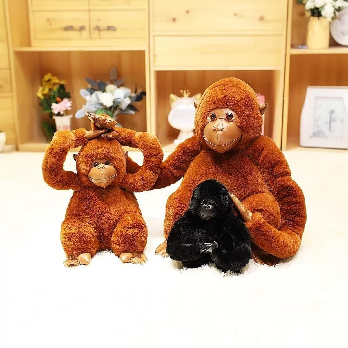KLLKR 10" Chimpanzee Stuffed Animal, Plush Soft Gorilla Toy, Plush Doll Animal Toys, Interactive Plush Pillows Suitable for Children and Adults