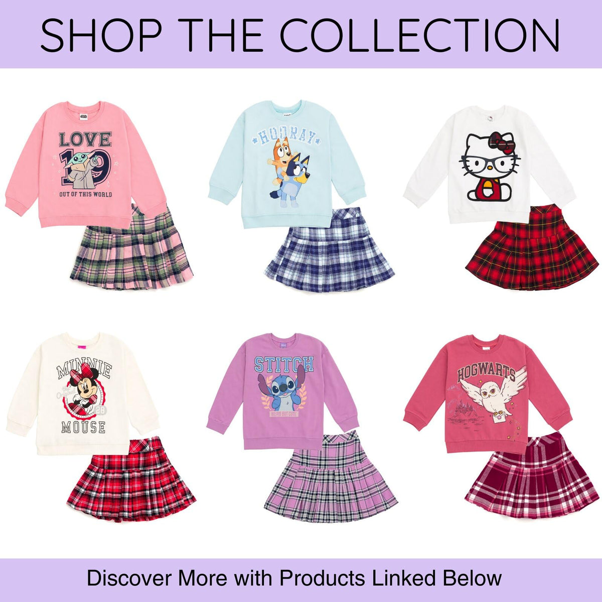 Disney Stitch Girls Skirt Set