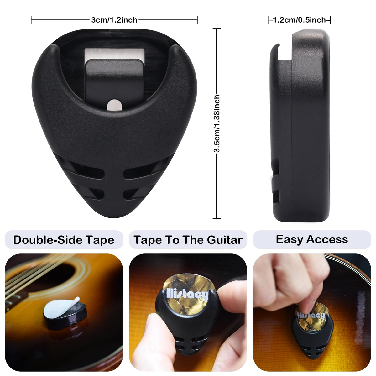 Histacy Guitar Accessories Kit: Clip-On Guitar Tuner, 3-in-1 Capo, 30 Picks & Storage for Acoustic, Electric Guitar, Bass & Ukulele, All-in-One Perfect Guitar Gift Set for Men & Beginners & Pros
