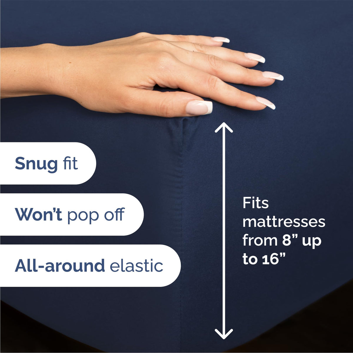 Queen Size 4 Piece Sheet Set - Breathable & Cooling Sheets - Navy Blue