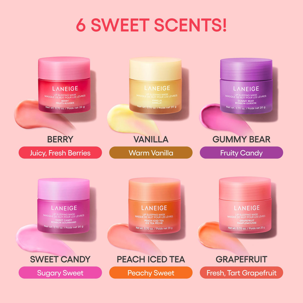 LANEIGE Lip Sleeping Mask: Hydrating & Nourishing Korean Overnight Lip Treatment Mask with Shea Butter, Vitamin C & Murumuru, Antioxidants For Flaky, Dry Lips | Korean Skin Care Vanilla