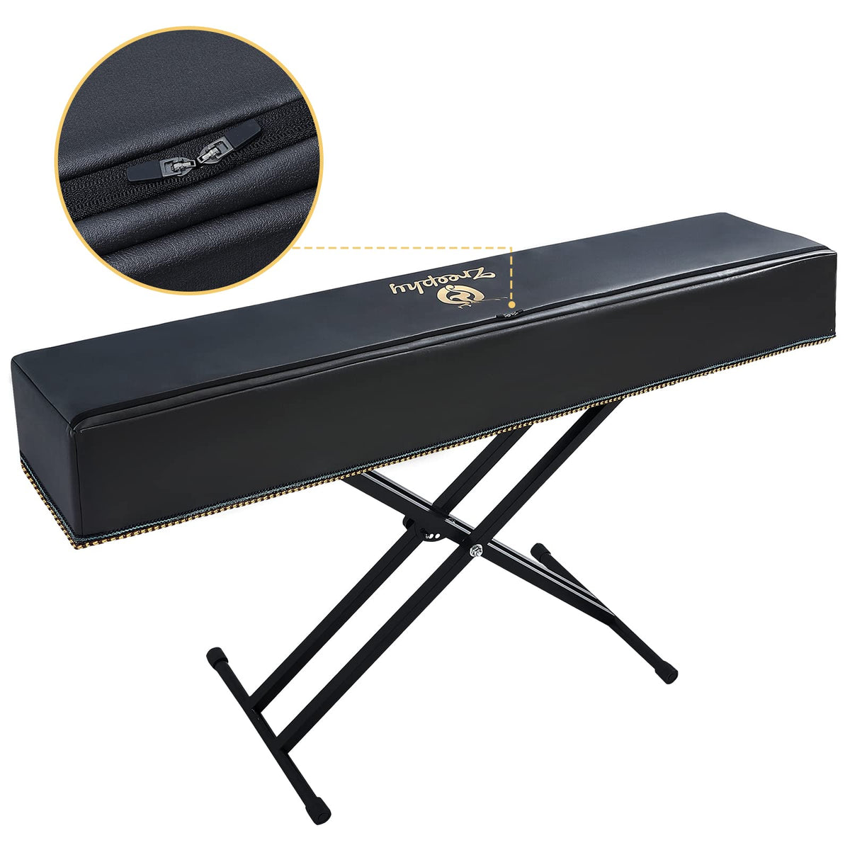 Zreephy Piano Keyboard Dust Cover with Music Stand Opening of Zipper Design, Dust Proof Cover Compatible for Yamaha DGX670 88-Key Digital Piano Keyboard KBP Series Keyboards