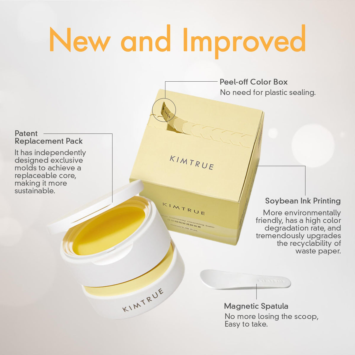 Kimtrue 3rd Generation Meltaway Cleansing Balm - Makeup Remover Balm for All Skin Types - Gently Meltaway Mascara, Eyeliner and Makeup - Oil Face Cleanser - Hydrating, Fragrance-Free - 3.38 oz