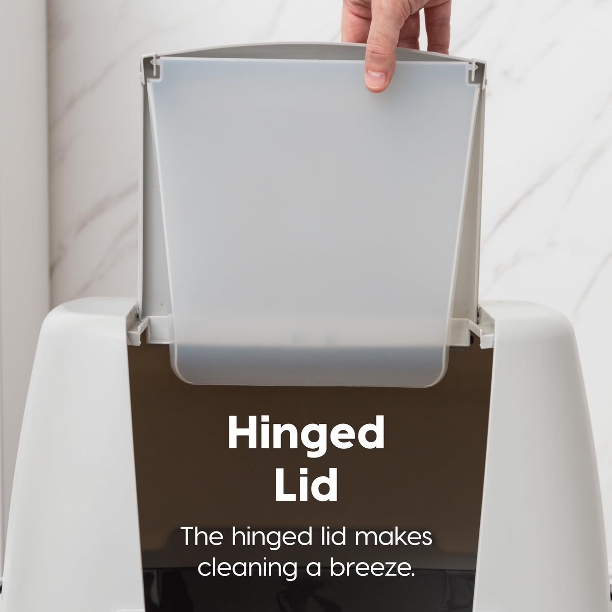 IRIS USA Large Front Door Cat Litter Box, Walk-in Entry, Gray