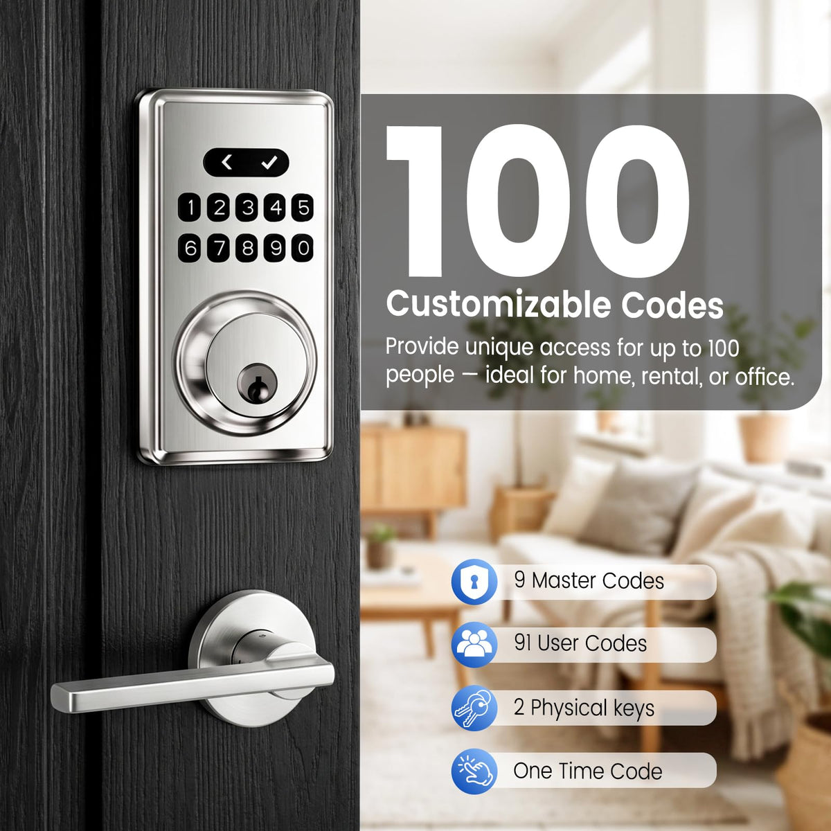 Keypad Deadbolt, Keyless Entry Door Lock,Smart Deadbolt Lock