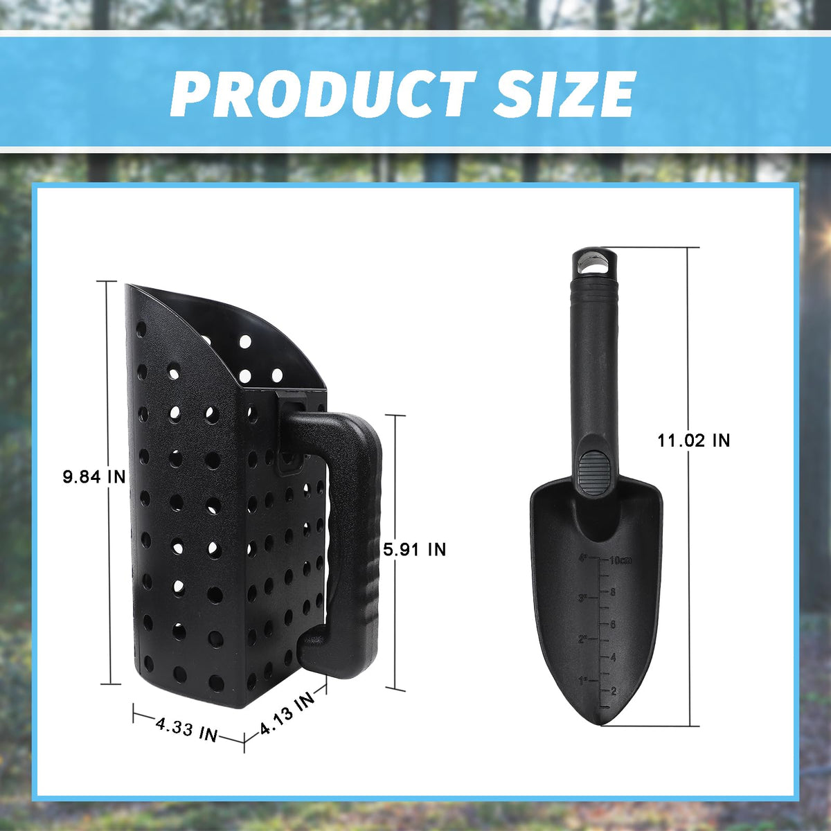 PSEBAY Sand Scoop for Metal Detecting, Metal Detector Tools Heavy Duty Digging Shovel and Sand Sifter for Beach Shelling
