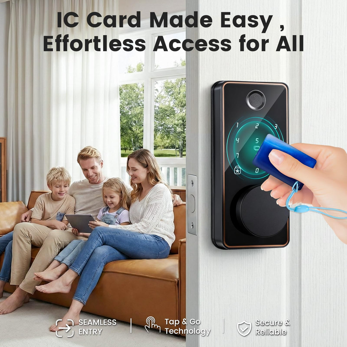 Biquole IC Card Fobs for Smart Lock, 13.56 Mhz Smart Deadbolt Key 4 PCS