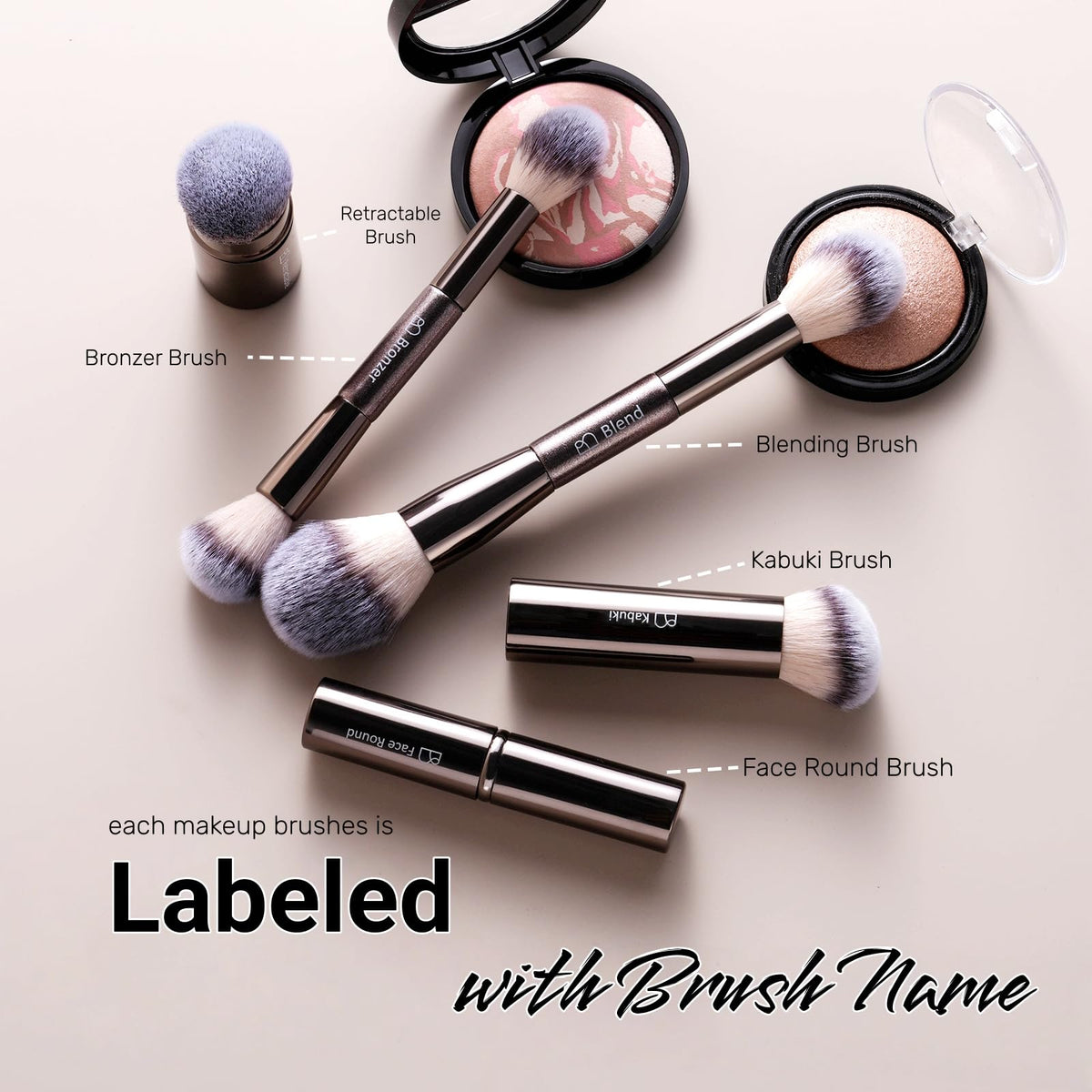 Professional Makeup Brush Set with Travel Case, 20 PCS Synthetic