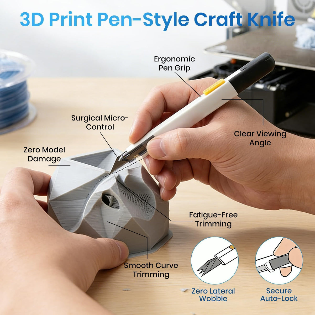 141Pcs 3D Printer Accessories with 4-Layer Slotted Case, Precision Workstation, Includes Digital Caliper, Cordless Rotary Tool, PTFE Nozzle Coating for Bambu Lab, Flashforge, Ender 3, Anycubic