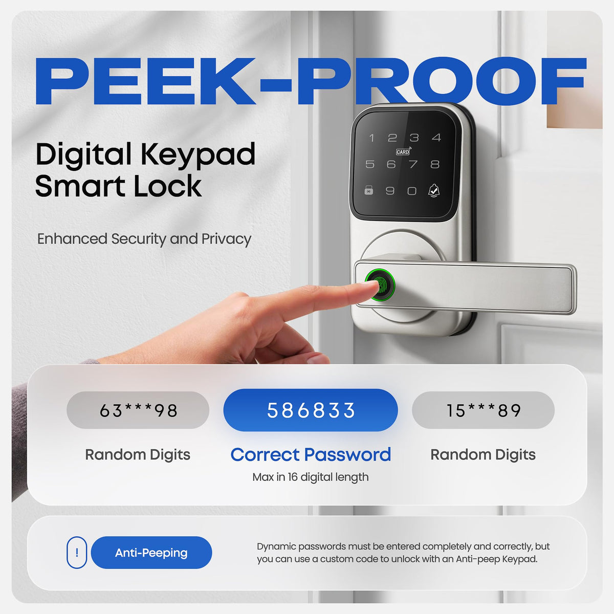 Keypad Smart Door Lock with Knob, Keyless Entry Digital Lock with Handle