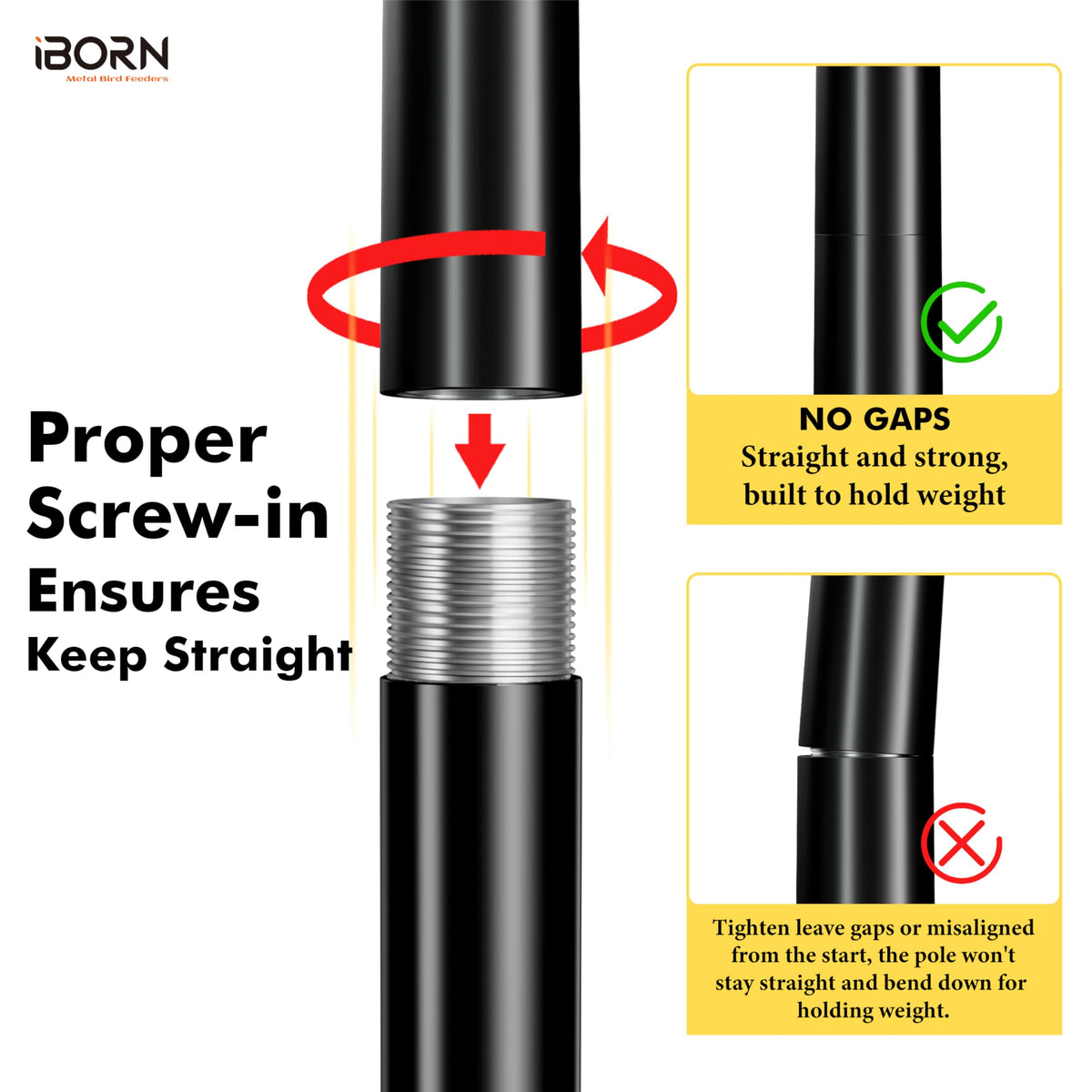 iBorn Bird Feeder Pole for Deck C-Clamp On Railing Mount Camera Bird Feeder Pole 3in1 Compatible Deck Mount Poles for Outdoors Adjustable Bird House Bracket Mount Kit Universal for Smart Feeder
