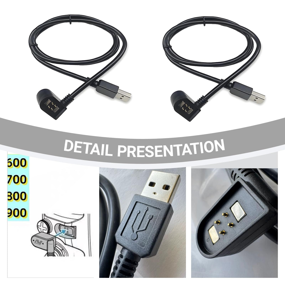 2Pack Magnetic Charge Cables for the Equinox 600 700 800 900/ X-Terra Series Minelab Metal Detectors Repair Parts