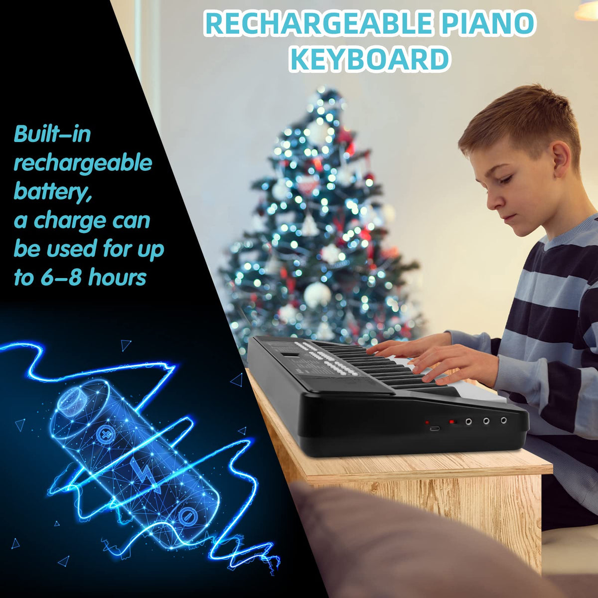 37 Keys Kids Piano for Beginners with Microphone and LED Screen