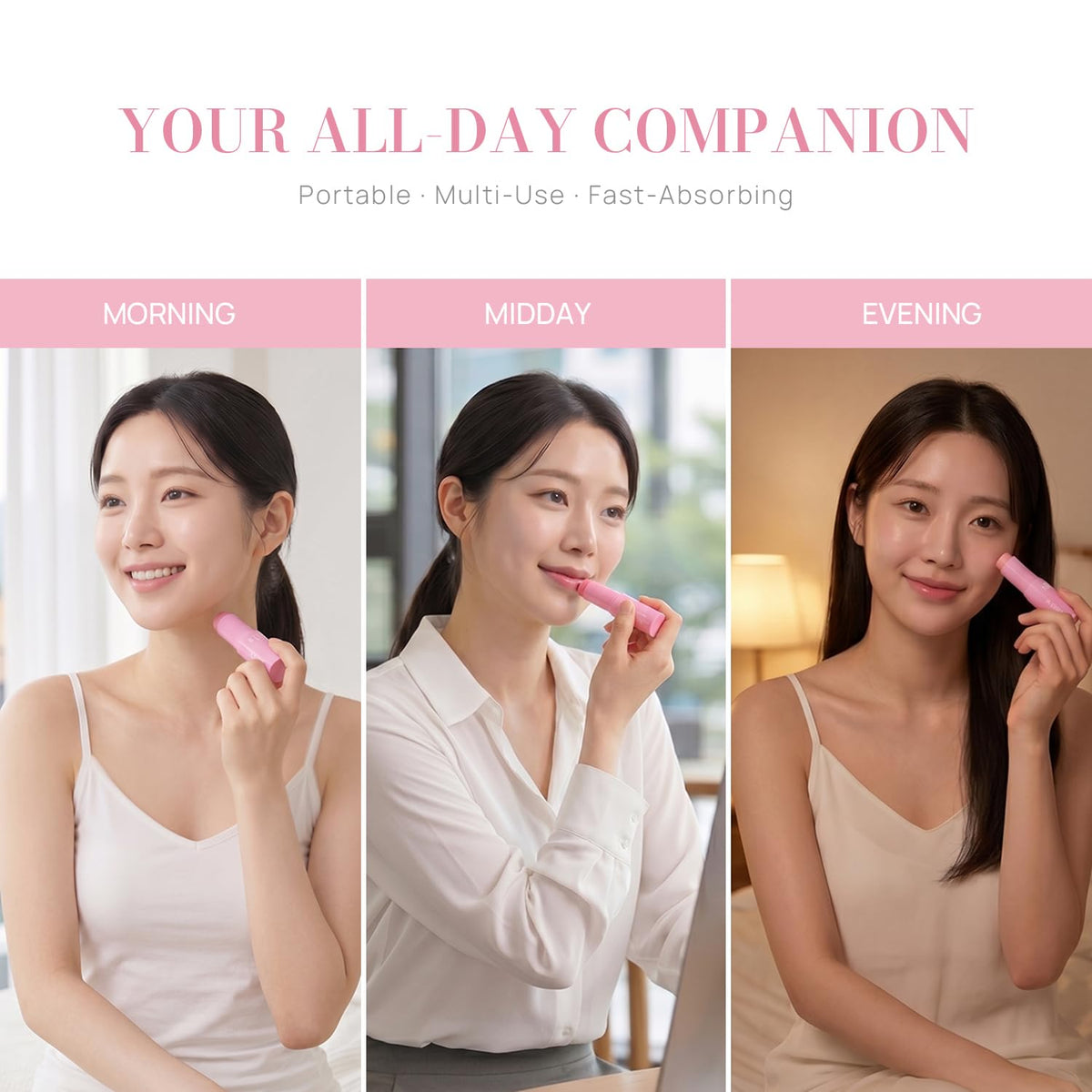 PDRN Pink Collagen Volume Multi Balm Stick, K-Beauty Skin Booster with Volufiline, Multi-use Care for Face, Neck, Under-Eyes & Forehead, Helps Hydrate & Smooth the Look of Fine Lines, 1 Packlip makeup
