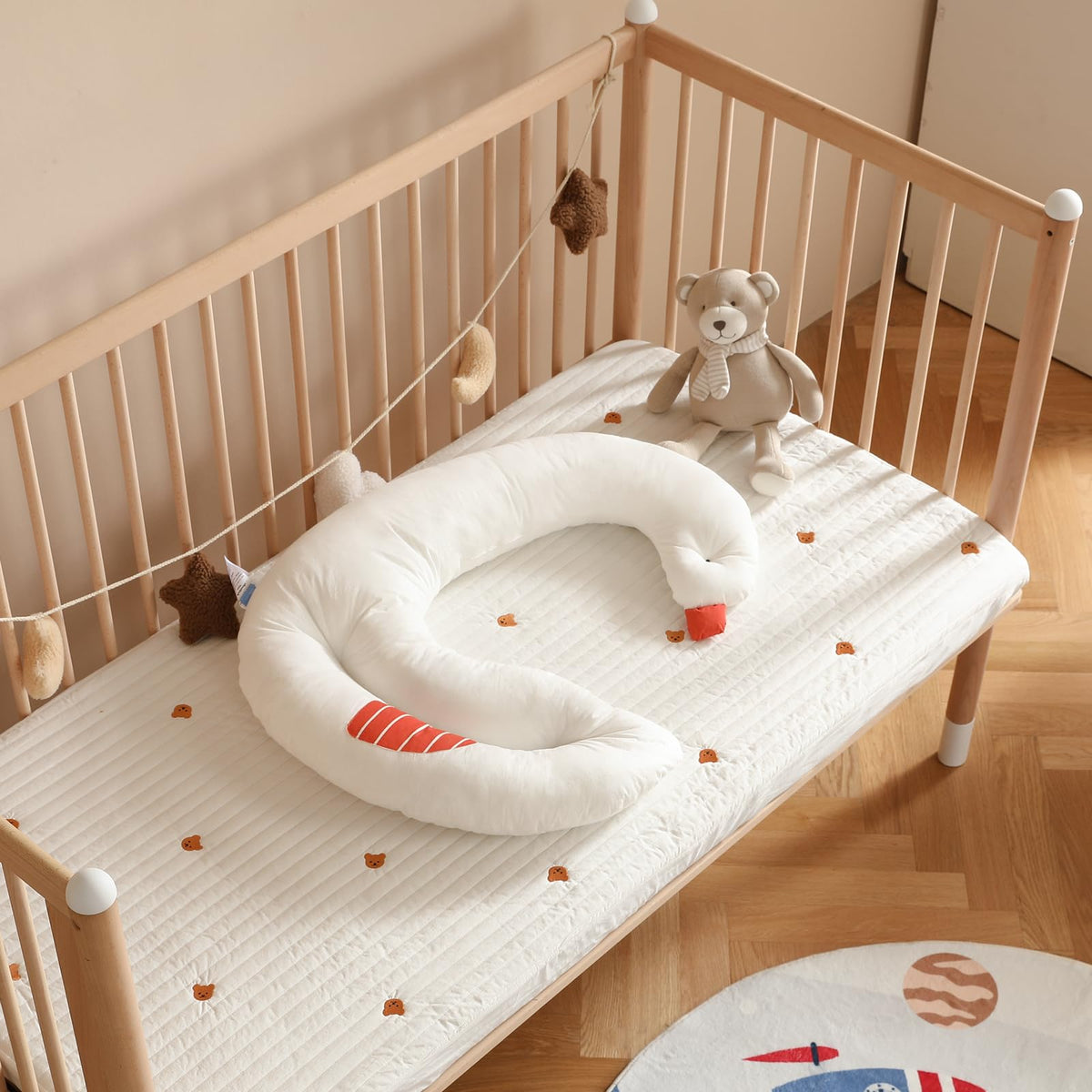 Choc chick Toddler Body Pillow,36x27in Swan Shape Hug Pillow for Sleeping