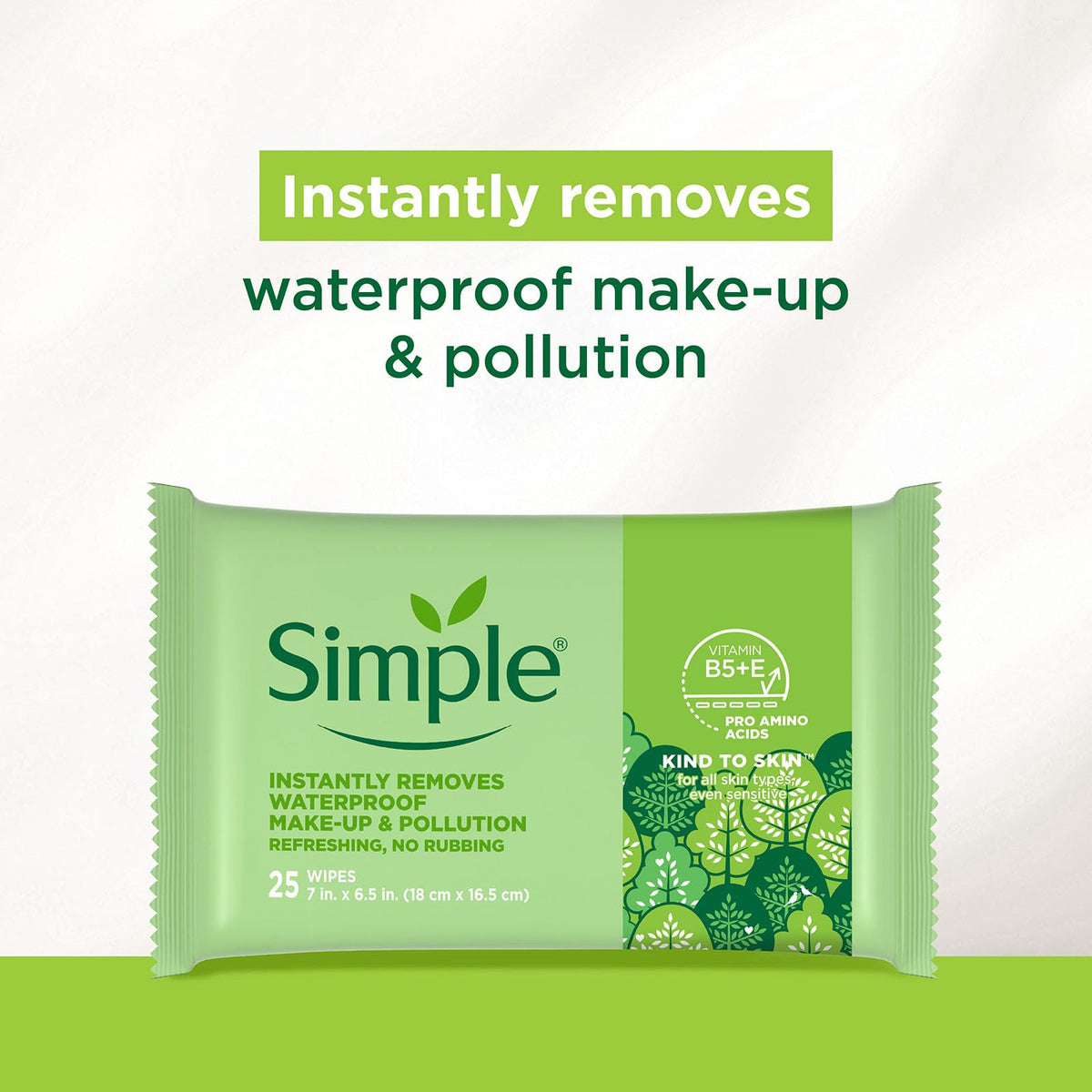 Simple Kind to Skin Facial Wipes for Women, Gentle Cleansing, 6 Pack Set