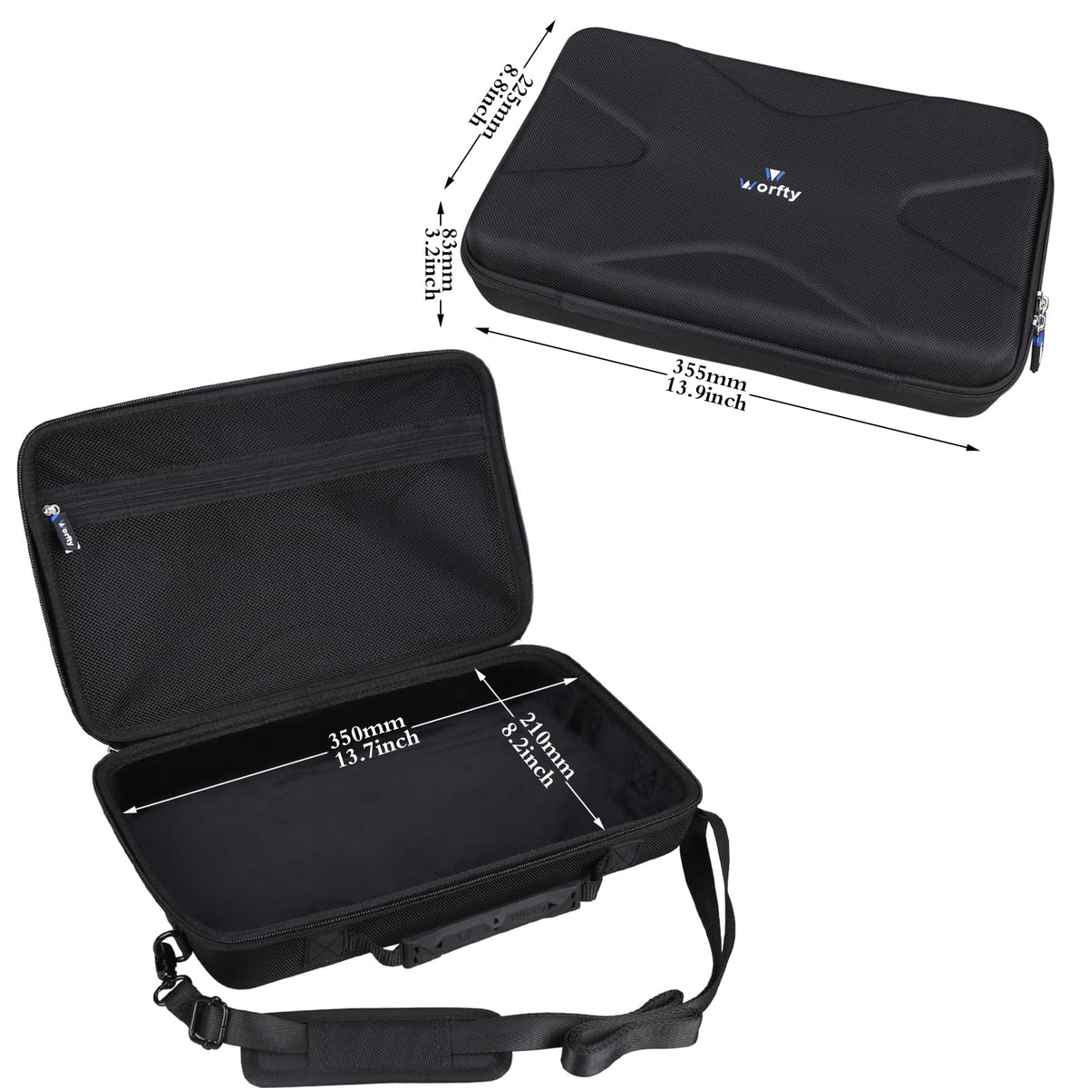worfty Case for Numark Mix II/Hercules DJ Controller Inpulse 200 / Hercules DJControl Mix Ultra DJ Controller - Hard Protective Travel Carrying Storage Organizer Bag (Black)
