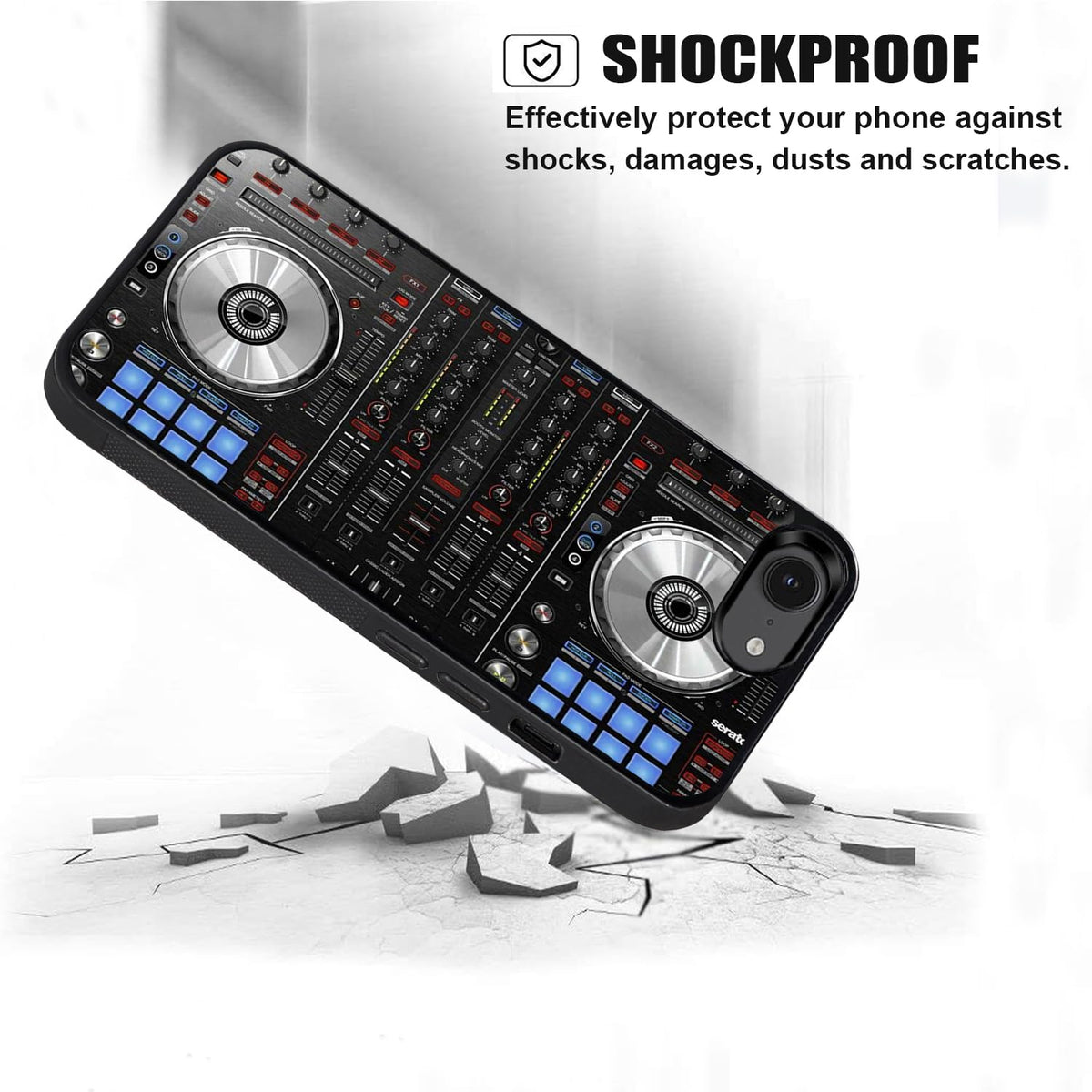 BWOOLL Designed for iPhone 17e Case & iPhone 16e Case, Slim Anti-Scratch Shockproof Drop Rubber Protective Phone Cover for Apple iPhone 17e & iPhone 16e 6.1", DJ Mixer Deck Controller