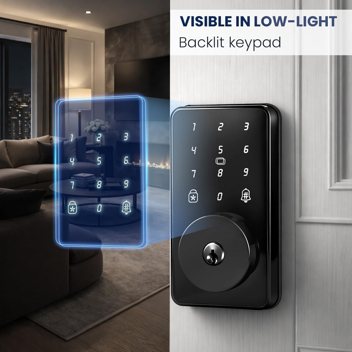 Keyless Entry Door Lock with Keypad, Biquole Smart Deadbolt Lock