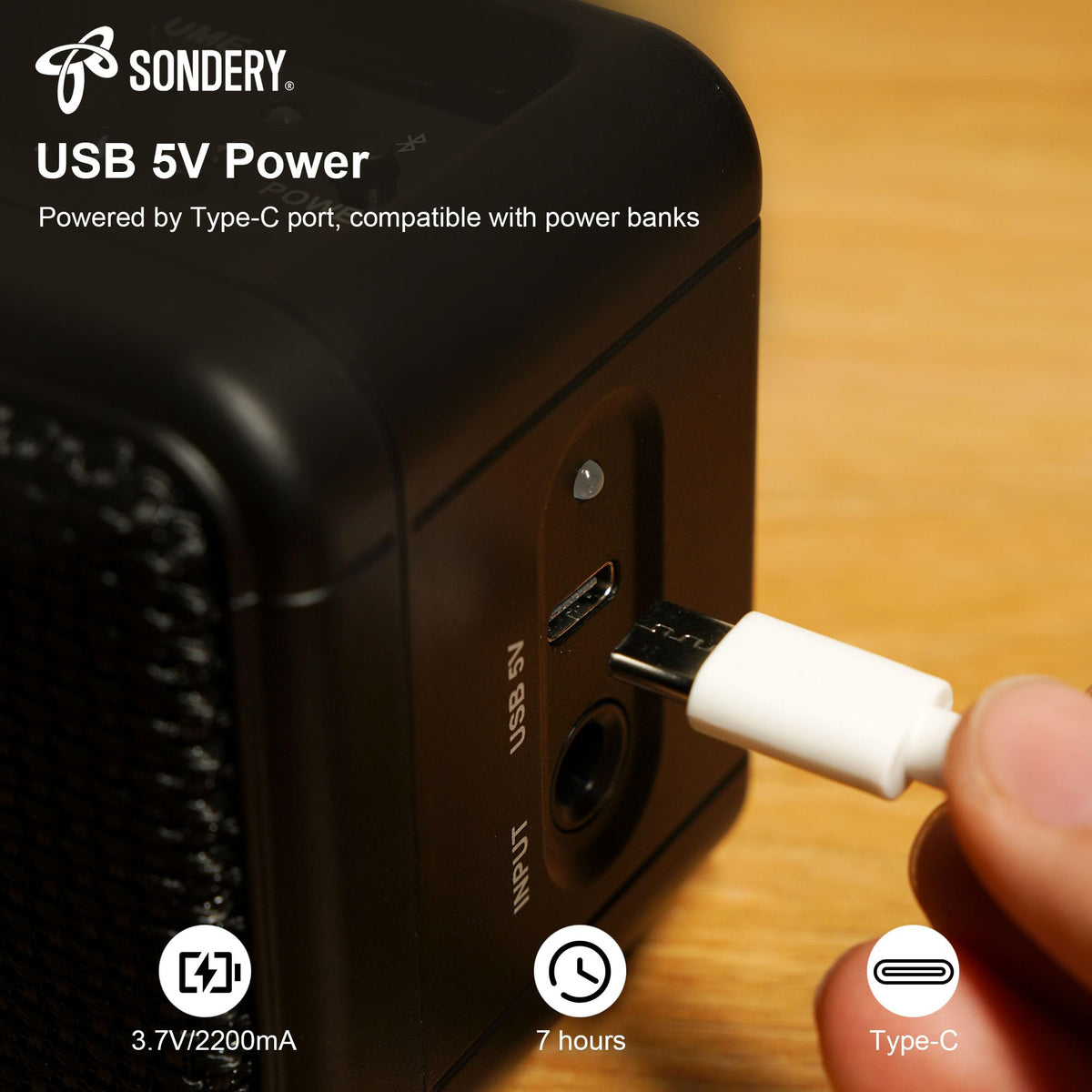 Sondery 5W Mini Amp for Electric Guitar Rechargeable with OD Clean Effects