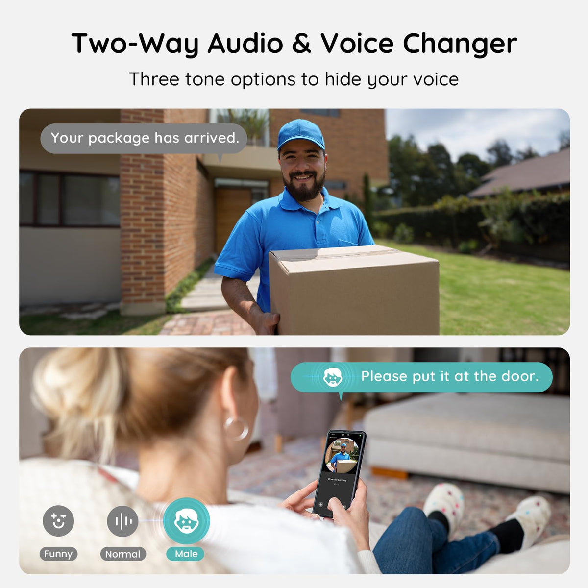 BOIFUN Video Doorbell Camera Wireless, 180° Wide View, 2K, No Subscription