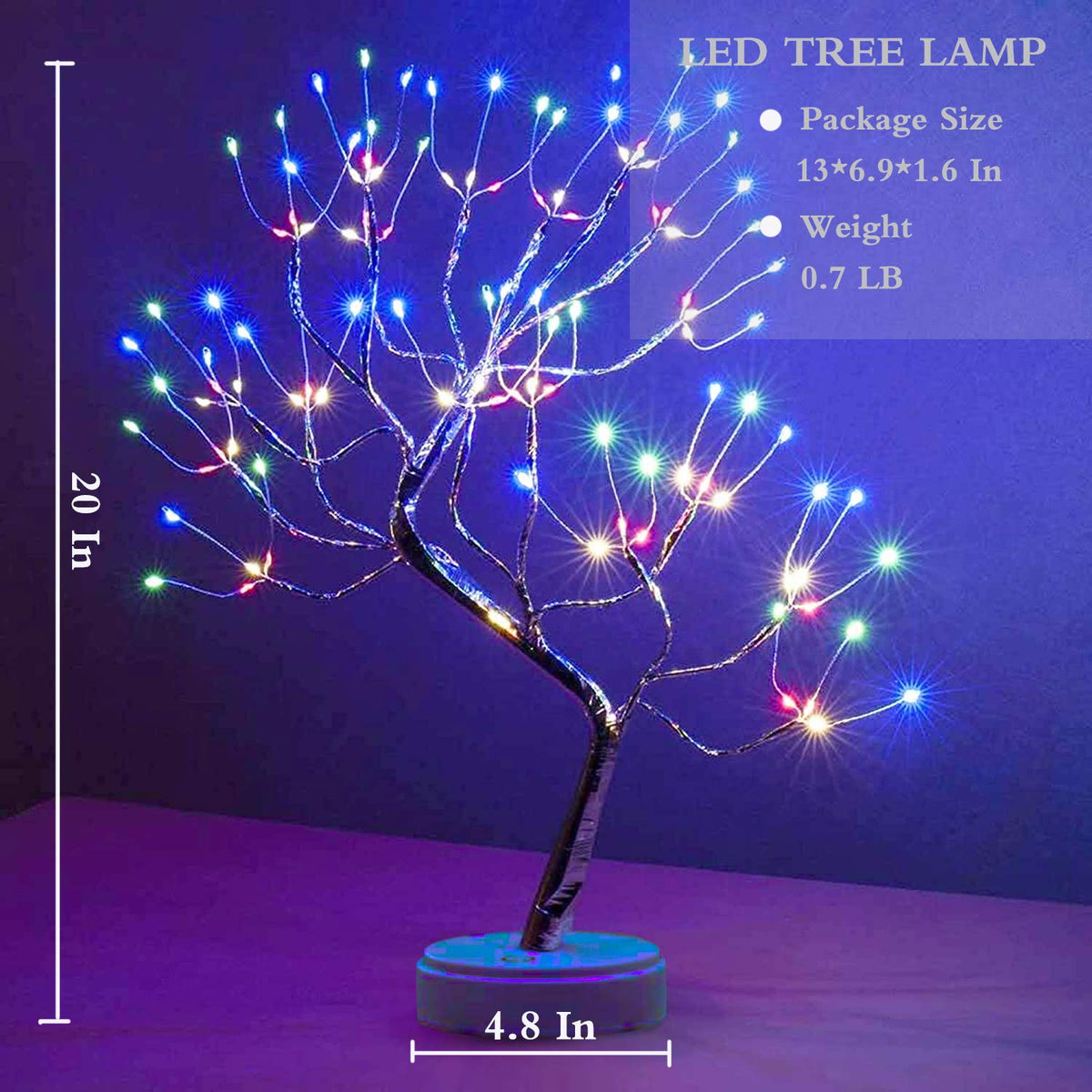 20" 108 LED Tabletop Bonsai Tree Light, Sparkly Fairy Spirit Tree Lights