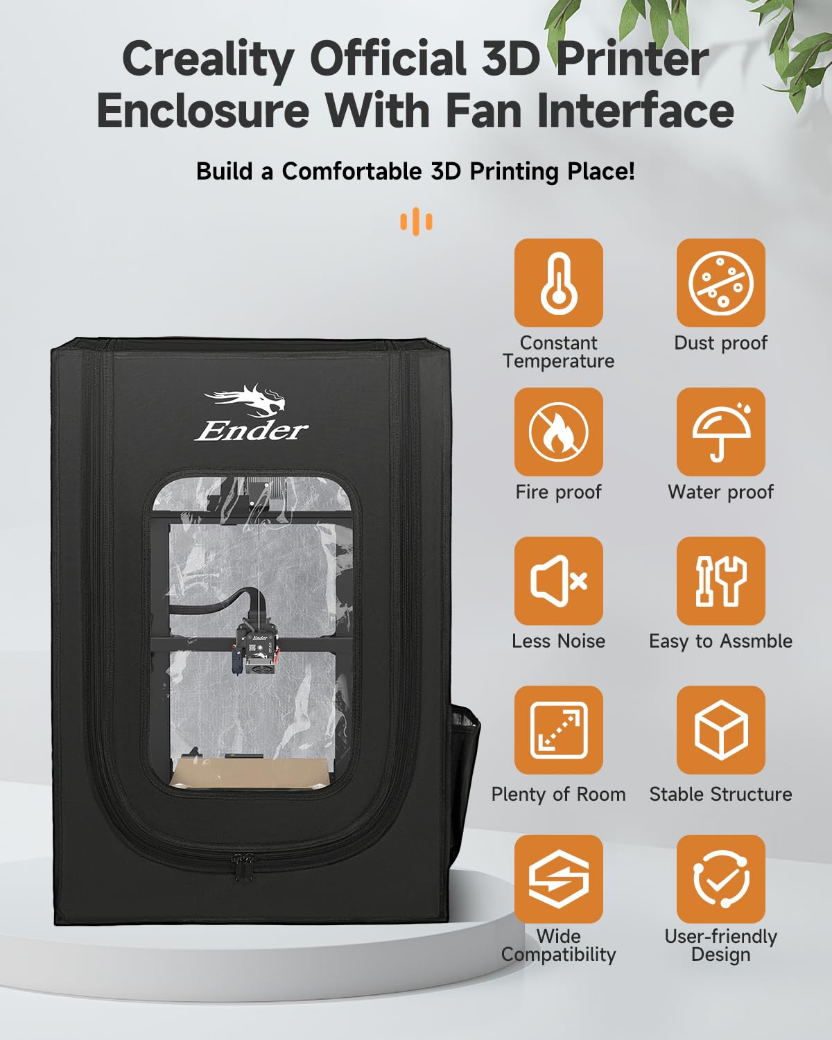 Creality Official 3D Printer Enclosure with Fan Interface Fireproof Dustproof Constant Temperature Dust Cover 480 * 600 * 720mm for Ender 3 V3 SE/KE/Ender 3/Ender 3 Pro/Ender 3V2/Ender 3S1/Neo（no Fan