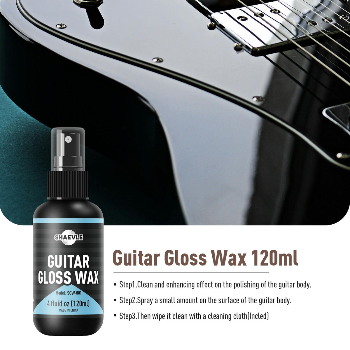 SHAEVLE Guitar Cleaning Kit for Extends Fretboard and String Life
