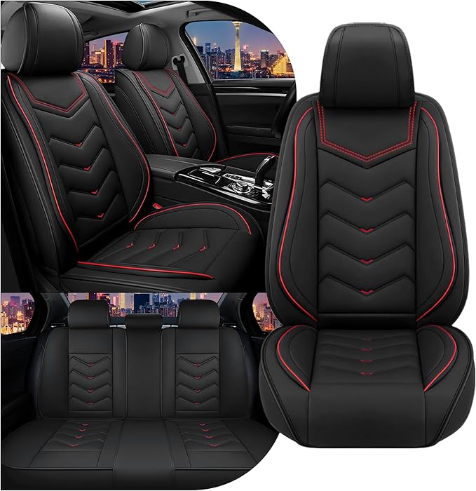 CTDS Car Seat Covers for Honda Civic 2000-2026, Stylish Sport Seat Cover, Premium Nappa Leather Car Seat Cover. Automobile Seat Covers Sets.(Standard 5 Seats/Black)
