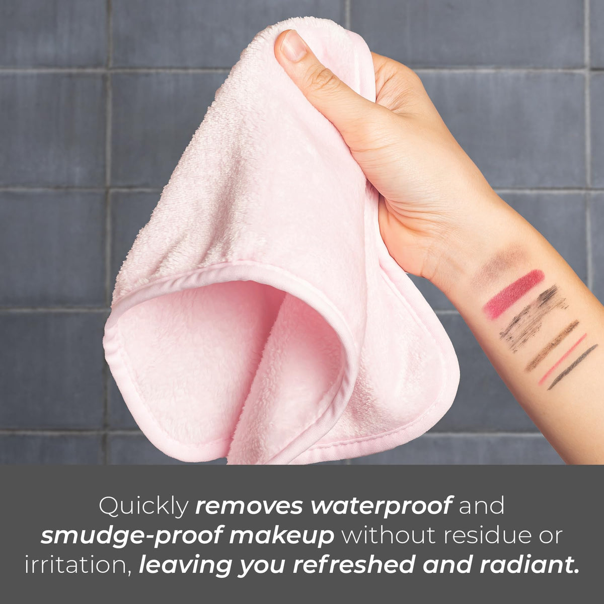 Tree To Tub Reusable Makeup Remover Cloth for Face - Gray Washable Microfiber Makeup Remover Towels for Gentle Cleansing, Washcloth for Daily Use, Face Towels for All Skin