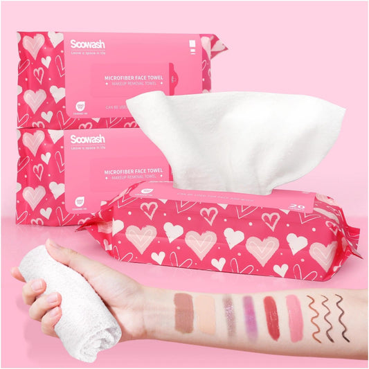 SOOWASH Makeup Remover Towels Little Towels, Ultra Soft 60 Ct