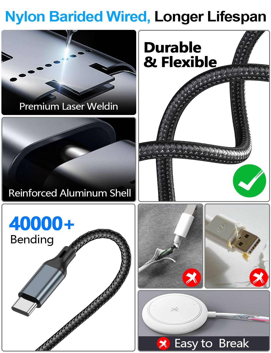 4-in-2 Multi Charging Cable for Apple Watch Charger/eBook Reader Charger