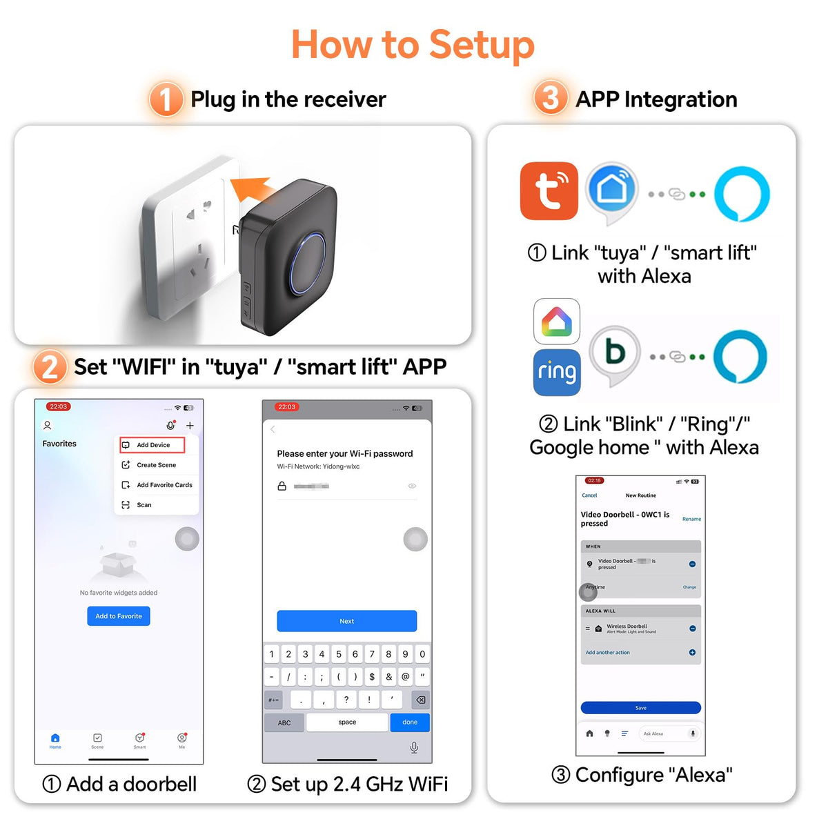 WiFi Wireless Doorbell Chime for Google Nest, Ring, Blink Video Doorbell
