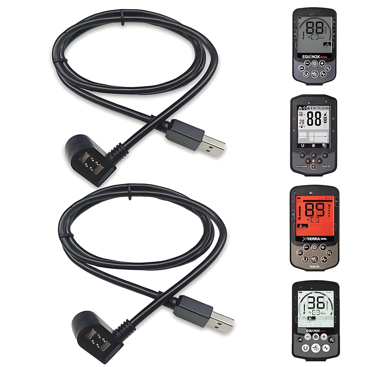 2Pack Magnetic Charge Cable for The Minelab Equinox 600 700 800 900/ X-Terra Series Detectors Repair Parts