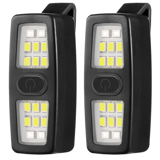 Lembopo Small Rechargeable EDC Flashlight 2 Pack, Clip on Running Lights Gift for Runners, Safety Bike Lights for Dog Walking at Night, Hands Free Running Accessories Gear for Women Men