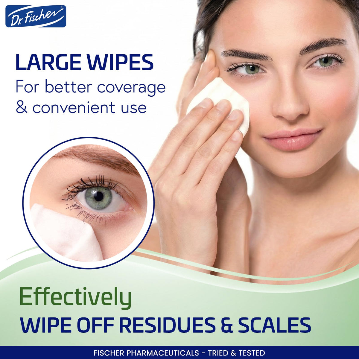 Dr. Fischer Eyelid Wipes - Purified, Non-Irritating, Pre-moistened Eye Wipes for Cleansing Sensitive Skin. Hypoallergenic Make-up Remover (30)