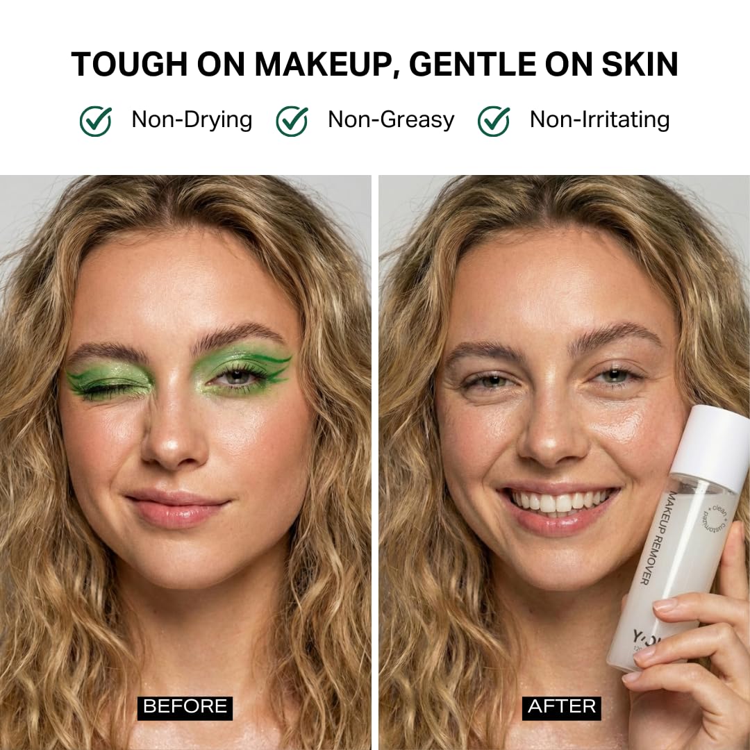 Y'OUR Soothing Micellar Cleansing Water: Waterproof Makeup Remover for Eyes & Lips. Hydrating Oil Control with Aloe Vera, Sensitive Skin, Permanent Lip Stain Remover