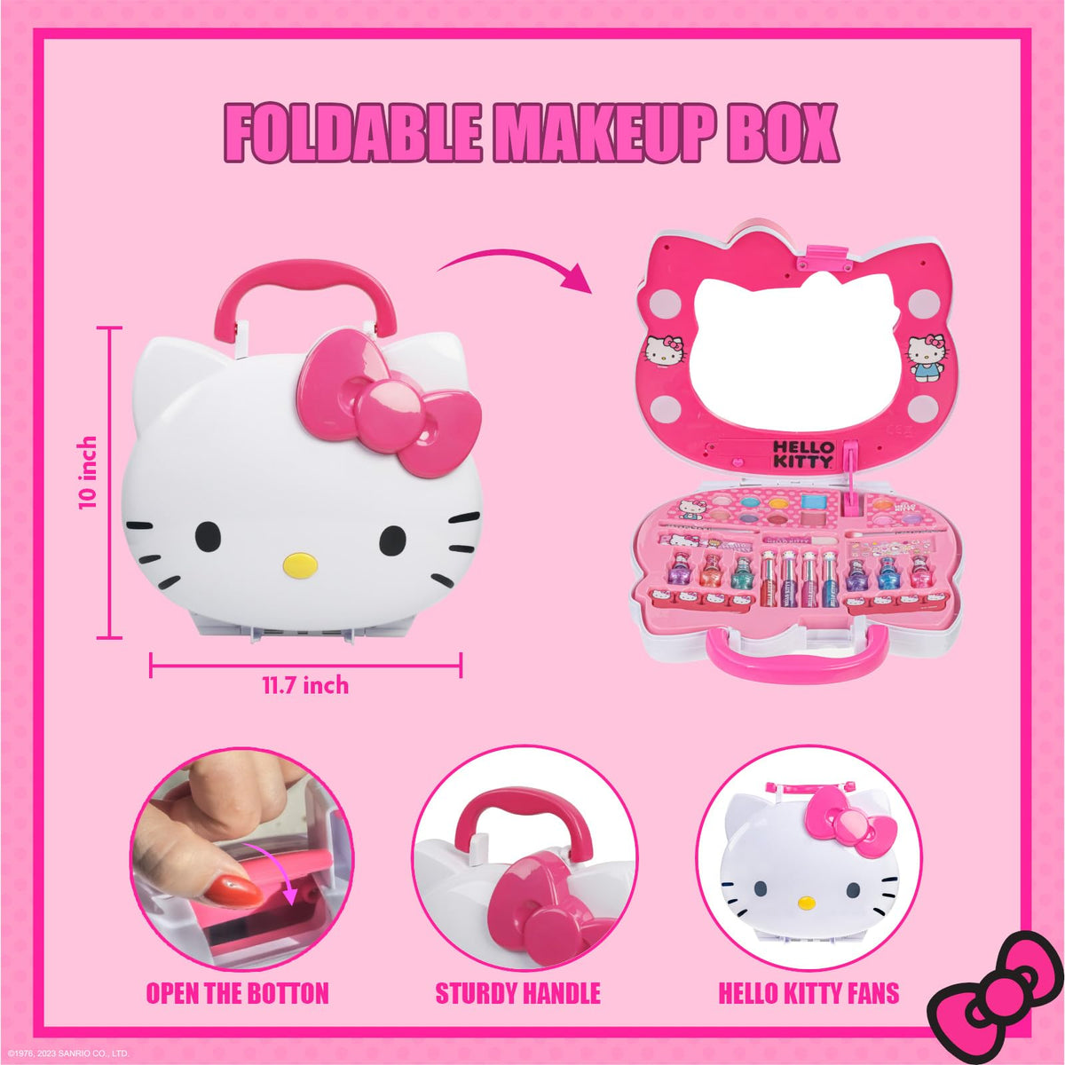 Hello Kitty Face Makeup Vanity Set with Light-Up Mirror