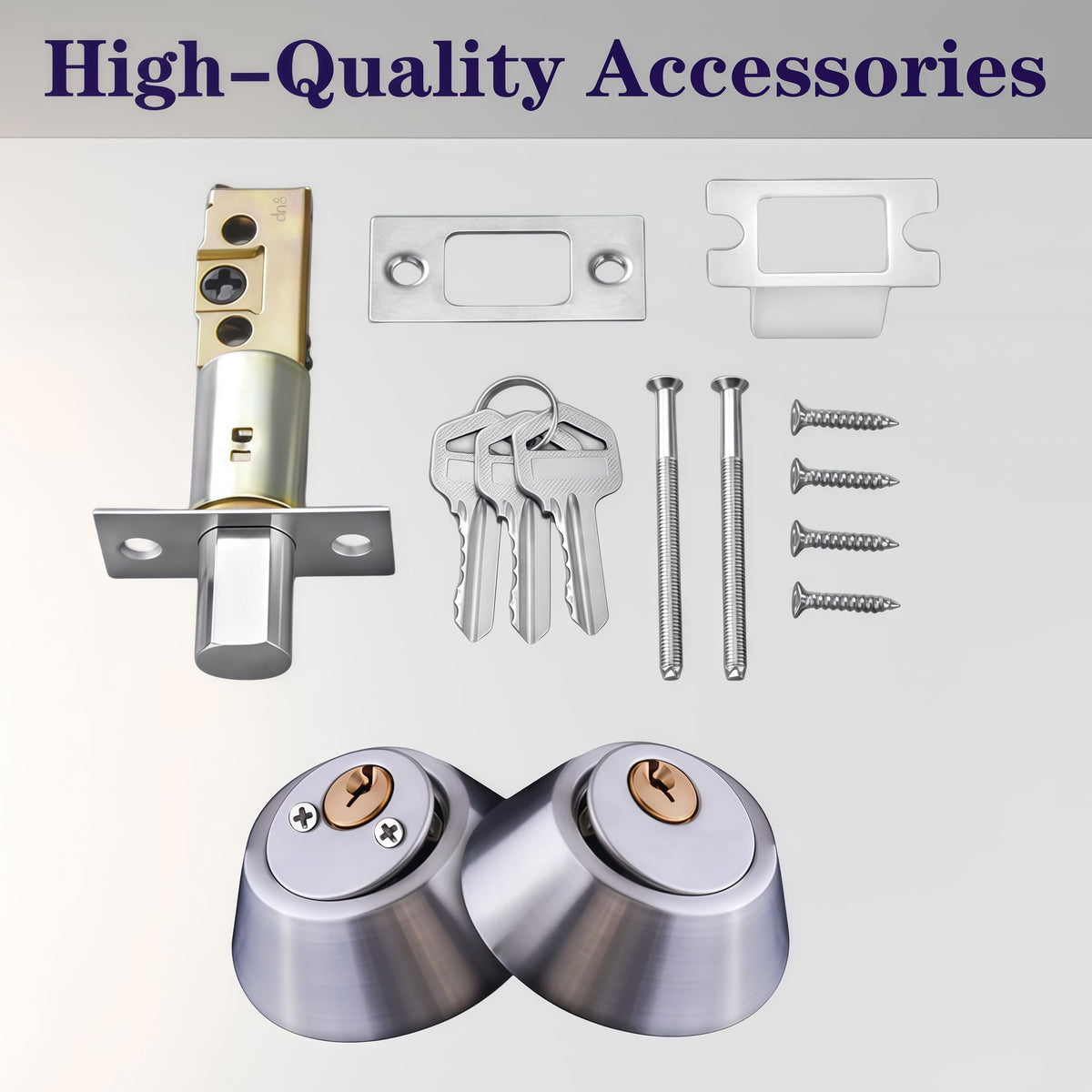 Eiqikayo Silver Steel Double-Head Cylinder Deadbolt,keyed 2 Sides