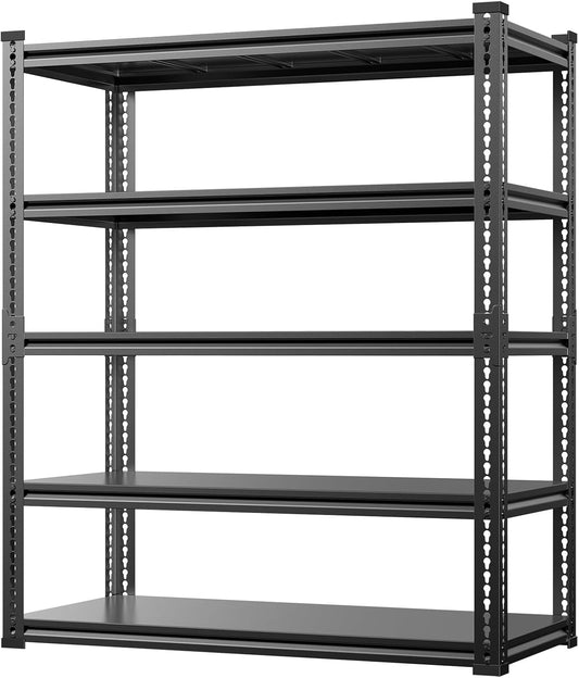 Heavy Duty Garage Shelving Unit 3000LBS, Adjustable 5-Tier Storage Rack with Boltless Design, 48" W*18.9" D*72" H Metal Shelves for Basement, Garage & Warehouse Storage