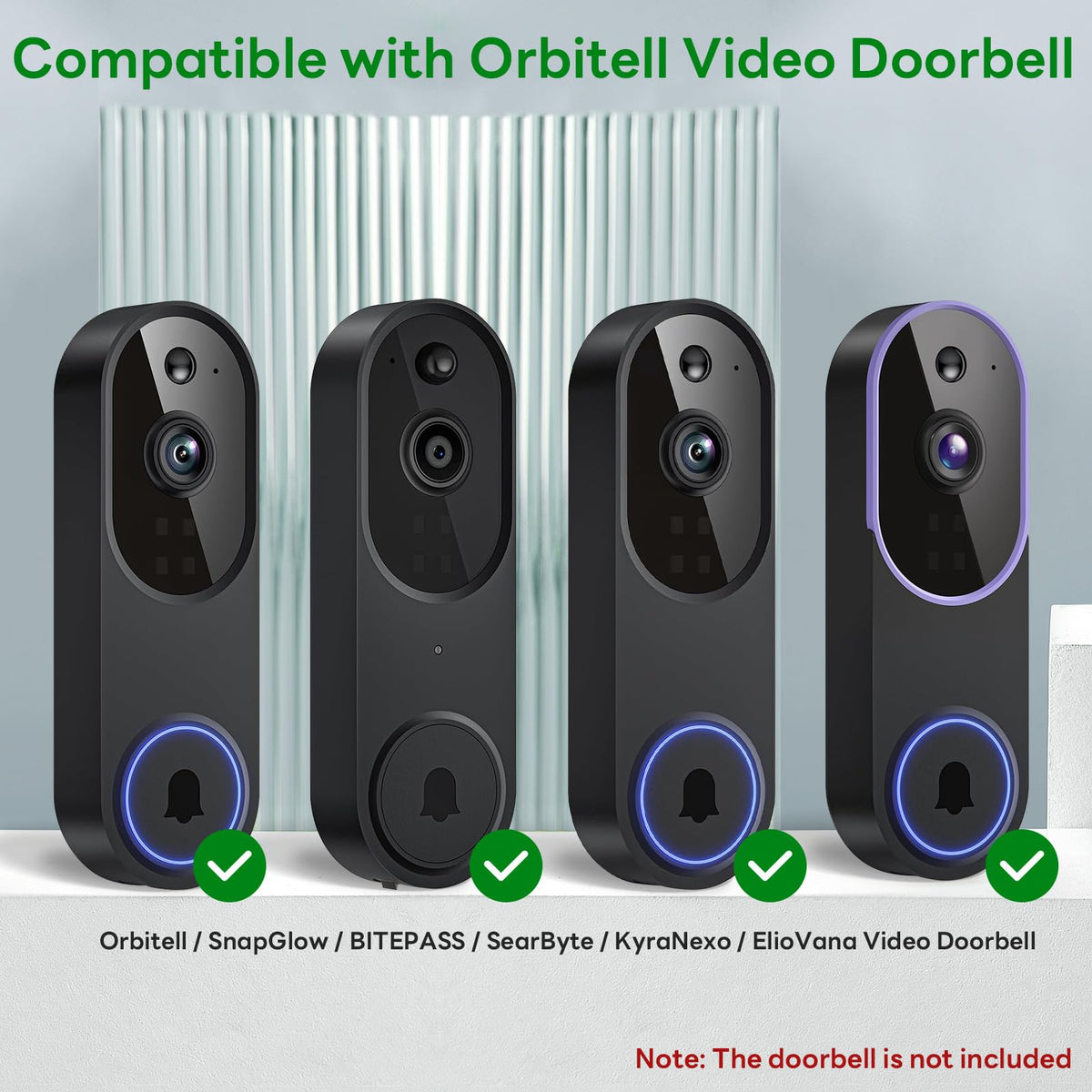 Aaeytby Anti-Theft Doorbell Camera Mount Compatible with Orbitell Video Doorbell, Anti-Blocks Motion Sensor, Adjustable Mounting Bracket Accessories for Houses, Apartments, Businesses, Rentals-Black