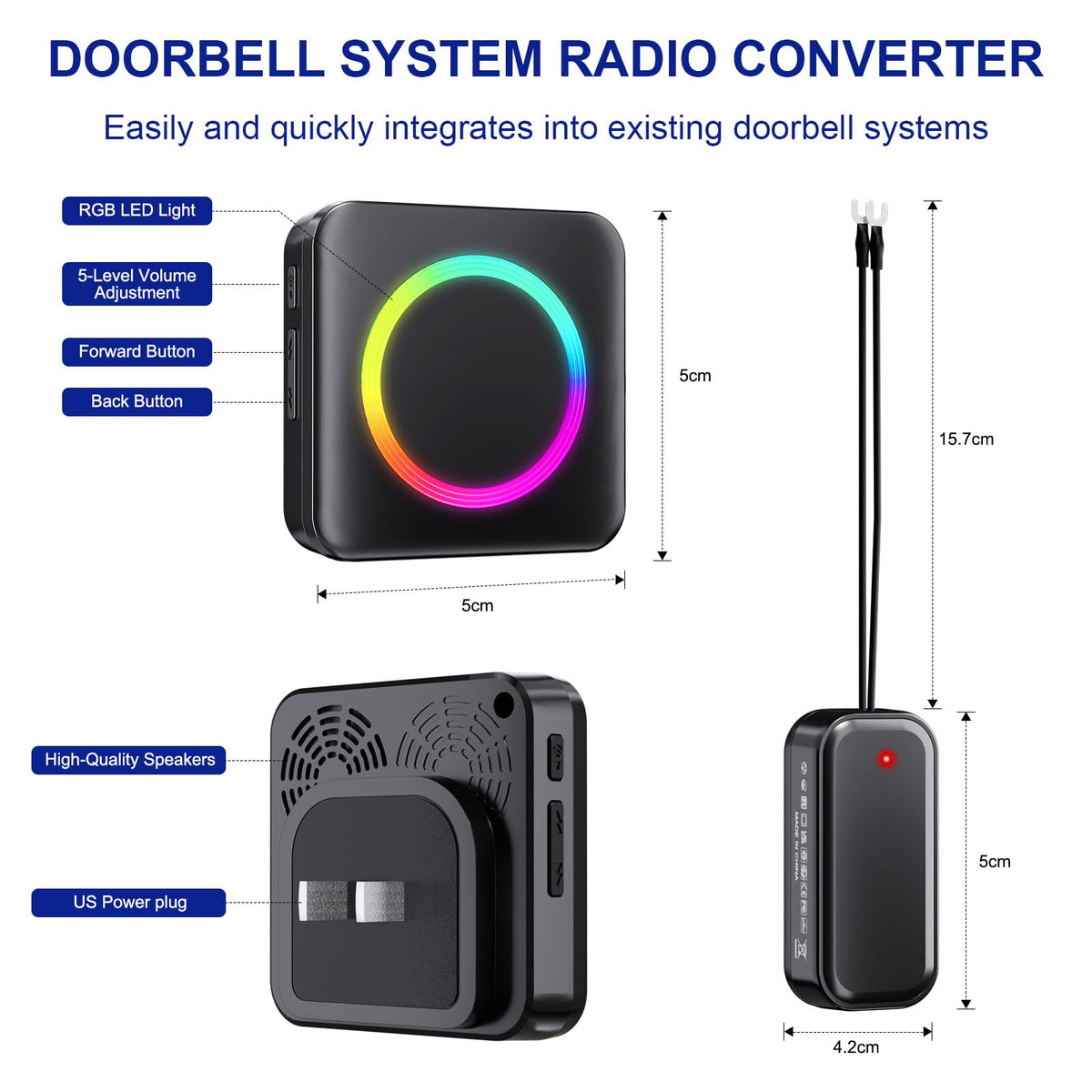 Wireless Doorbell Chime Compatible with Blink Video Doorbell (1st/2nd Gen)